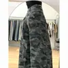 Jeans Anchos Rectos de Trabajo Camuflaje Retro Americano para Mujer Primavera Nuevo Chica Caliente Sueltos Adelgazantes Pantalones de Piso