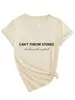 Não Jogue Pedras Amazon Ebay Site Independente Casual Confortável Camiseta Feminina Gola V Manga Curta Comércio Exterior