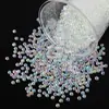 Cuentas de Burbuja de Sirena No Porosas de 2 mm 3 mm Cuentas Redondas Pequeñas Cuentas de Vidrio Rellenas Decorativas Micro Cuentas de Cristal Adornos para Uñas