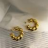 Pendientes de plata 925 con pasador, exagerados de metal estilo europeo y americano, vintage, retorcidos, en forma de C, para mujer, estilo francés, estilo chino, mismos pendientes que los bloggers, Nuevos