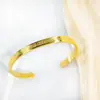Pulseira de Aço Inoxidável Popular Transfronteiriça 6mm Simples Versátil Runa Joia de Nicho Pulseira Aberta em Forma de C Fabricante Atacado