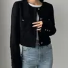 Estilo japonés y coreano, exportación del sudeste asiático, chaqueta corta de manga larga para otoño/invierno, top versátil