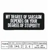 Parche de insignia transfronterizo nuevo, parche bordado, pegatinas de tela, bordado en blanco y negro, pegatinas de tela en inglés, letras en inglés rectangulares