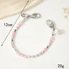 Yi Lian - Nuevo colgante de cadena de mano con perlas extraterrestres y cuentas de cristal, cadena semihecha a mano, cordón para teléfono móvil