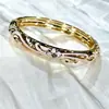 Nuevo Pulsera de Esmalte Hueca Estilo Chino Incrustada con Diamantes, con Motivos Florales y de Hierba, Cloisonné de Goteo de Aceite, Directo de la Fábrica Fuente, Al Por Mayor en Stock