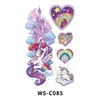 Set de Pegatinas para Tatuaje de Unicornio Serie Original Muñeca Linda de Dibujos Animados para Niños Pegaso Pequeño Arcoíris Impermeable y Resistente al Sudor