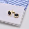 Dongguan abotoaduras nova superfície de diamante pedra natural céu estrelado areia azul pedra abotoaduras terno avançado camisa francesa abotoaduras prego