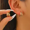 Pendientes Ovalados de Ojo de Tigre Estilo Retro Maillard Pendientes de Color Café para Otoño e Invierno de Gama Alta Pendientes de Lujo Accesible para Mujeres