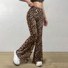 Pantalones Acampanados Levanta Glúteos de Amazon Casual Sexy de Punto Elástico Estampado de Leopardo Pantalones Largos Acampanados Pantalones Acampanados con Estampado de Leopardo