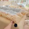 Nuevo juego de cama de encaje patchwork suave y esponjoso tipo nube estilo princesa coreana 2026 para estudiantes, disponible en opciones de tres y cuatro piezas para uso doméstico