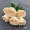 Rosa artificial de concubina imperial de 7 cabezas con mango de viga, flor artificial vintage para salón de bodas, con flores, flores de plomo para camino, accesorios de decoración para el hogar