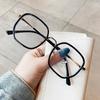 Gafas Qianai Caja Nueva anti-luz azul para mujer protección ocular estilo coreano armazón moderno para cara grande que adelgaza gafas lisas con graduación