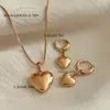 Collar con Colgante de Corazón de Amor Sencillo y Juego de Aretes de Moda Transfronteriza Más Vendido, Elegante y de Alta Gama Juego de Joyería para el Día de San Valentín