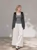 Cárdigan de punto con capucha y cremallera de manga larga a rayas para mujer, Otoño Invierno, Nuevo estilo perezoso, Ropa exterior versátil 2302