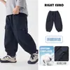 Calça de Algodão Puro para Menino Estilo Europeu Outono Calças de Trabalho Estilo Primavera e Outono Menino 2026 Novas Roupas Infantis Crianças Bebê Roupas de Outono