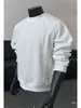 Moletom Desconstruído com Gola Careca para Homens, Algodão Espacial, Estilo Americano, Marca da Moda, Caimento Solto, Roupa Pesada para Adolescentes, Outono
