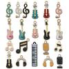 Moda Europea y Americana Instrumentos Musicales Coloridos Guitarra Violín Piano Tono Aleación Goteo de Aceite Accesorios para Joyería DIY Colgante Pequeño