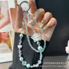 Pintura al Óleo Estrella Cadena para Teléfono Móvil Perla de Cristal Cadena Doble Estrella de Cinco Puntas Luminosa Cadena Colgante para Funda de Teléfono Móvil Nuevo Colgante para Llavero