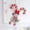 Muletas de Madera Creativas de Navidad para Personas Mayores, Colgantes Decorativos, Arreglos de Escenas Navideñas, Colgantes de Muñeco de Nieve para Árbol de Navidad