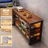 Estante de suelo multicapa para barra de bar, mesa estrecha con estantes, mesa de comedor, mesa divisoria para sala de estar, mesa larga simple de ocio para balcón