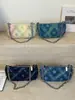 Moda Informal Elegante Transfronteriza Primavera 2026 Degradado Estrella Cadena de Mezclilla Bolso Cruzado al Hombro Pequeño Cuadrado para Mujer