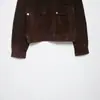 Comercio Electrónico Transfronterizo Estilo Europeo y Americano Ropa de Mujer ZA AliExpress Venta Caliente Decoración de Bolsillo Chaqueta Piloto de Gamuza Abrigo