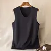 Chaleco Térmico Cálido de Invierno para Hombre sin Costuras Cuello Redondo sin Mangas Ajuste Delgado Capa Base Engrosada Ropa Interior de Forro Polar Térmico