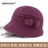 Gorro de Mamá para Mujeres Mayores, Tejido de Lana Grueso Floral Otoño e Invierno para Abuela