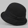 Chapéu de Balde Quente Outono e Inverno para Mulheres, Chapéu Fashionável com Aba Dobrável que Faz o Rosto Parecer Menor, Elegante Chapéu Cloche