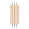 Herramientas para uñas varilla de madera bolígrafo taladro 5 piezas conveniente y duradero simple pincel de doble punta bolígrafo taladro bolígrafo de tallado