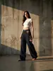 Jeans rectos holgados de estilo callejero transfronterizo, retro americano, bordado de flor de ciruelo de alta resistencia, para mujer, diseño de alta calle, corte recto versátil