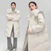 Chaqueta de Plumas de Pato para Mamá Abrigo Largo de Invierno para Mujer 2025 Nuevo Casual con Capucha Grueso Cálido para Mediana Edad y Personas Mayores