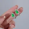 2024 Nuevo Pendiente de Calabaza Verde Hebilla Ligera de Lujo Nicho Elegante Pendientes Versátiles Pendientes Exquisitos de Diamante
