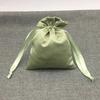 Bolsa de tela satinada imitación verde para ropa interior, bolsa de almacenamiento para ropa interior, bolsa de almacenamiento para algodón cosmético y toallas sanitarias, logotipo impreso
