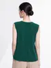 Diseño de top básico Miyake, nicho y femenino, chaleco sin mangas, prenda exterior, capa base, camiseta de moda y versátil