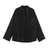 Z Estilo Europeu e Americano Transfronteiriço 2026 Nova Moda Elegante Camisa Feminina Atacado Solta com Detalhe de Bolso Bordado 4786284
