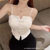 Cheongsam chino vintage nuevo, chaleco interior individual con botones y escote en V elástico para mujer