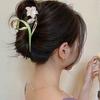 Horquilla elegante con forma de flor pintada a mano con esmalte para el pelo para mujer 2023, bonita y exquisita.