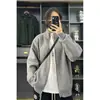 Jaqueta cardigan de tricô para homens, outono e inverno, caimento solto, gola alta, estilo casal, jaqueta suéter, top casual de alta qualidade masculino