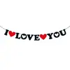 Banner e conjunto de guirlanda temáticos para festa de Dia dos Namorados e Festival Qixi EU TE AMO banner de coração decoração de festa de casamento
