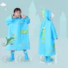 Capa de chuva infantil para alunos do ensino fundamental, adequada para meninos e meninas do jardim de infância, impermeável, à prova de chuva, poncho de chuva portátil com desenho
