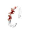 Moda Plata Fresco y Dulce Plata 999 Mariposa Azul Quemada Pulsera Juego de Mano para Mujer Pulsera Pastoral