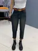 Jeans Harem para Mujer, Nuevo Estilo Primavera y Otoño, Tallas Grandes, Pantalones Rectos Elásticos Elegantes, Cintura Alta, Pantalones Dad Adelgazantes