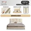 Cama Puff Nuvem Cama Minimalista Italiana de Couro Quarto Principal Madeira Maciça Bolsa Macia Cama de Casamento Cama de Casal com Armazenamento em Couro de Vaca