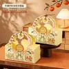 Caja de Regalo para Pasteles de Luna de Mediados de Otoño Caja de Embalaje Nueva Portátil Juego de 4 Piezas Estilo Palacio de Mediados de Otoño Pastelería Cremosa de Yema de Huevo con Piel de Nieve Caja Vacía