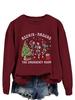 Rockin em torno do emergência europeu e americano elegante top estampado de Natal novo suéter de manga comprida