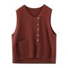Primavera Nuevo Chaleco Chaleco de Punto para Mujer Color Sólido Talla Grande Cárdigan Chaleco Suelto sin Mangas Exterior Estilo Universitario Chaleco