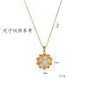Collar para Mujer Estilo Coreano y Japonés Transfronterizo Flor Giratoria Zirconio Collar Nicho Ins Diseño Nicho Acero de Titanio Cadena Clavícula