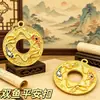 Chaveiro Pingente Duplo Peixe em Liga Estilo Chinês, Pequeno Acessório de Presente, Ornamento Decorativo de Metal Pendurado para Homens e Mulheres, Atacado
