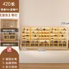 Novo Armário de Exposição Estilo Chinês com Painel Traseiro, Estante de Livros, Armário de Armazenamento, Prateleira Multiuso, Armário de Exposição de Fundo para Sala de Chá, Armário de Exposição